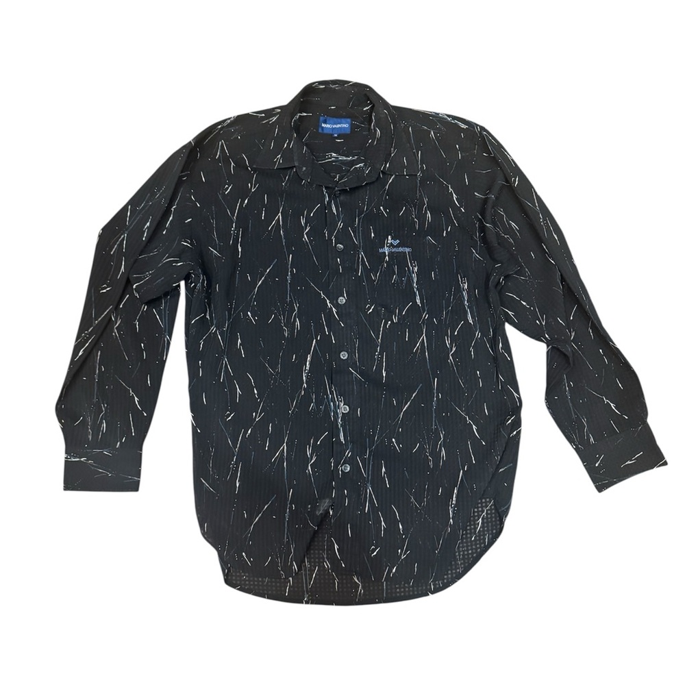 Black Abstract Pattern Dress Shirt